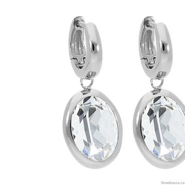 Серьги Qudo, Creole TIVOLA small S crystal, 310500 BW/S Серьги Qudo, Creole TIVOLA small S crystal, 310500 BW/S
